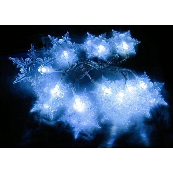 Christmas House LED Snowflakes String Lights 10 Count 3 Ft Battery DIY Crafts - Picture 4 of 4